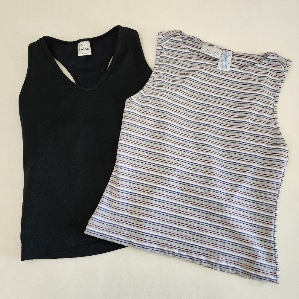 Active wear Freestyle Danskin Top Multi Colored and Head Black Racer Bac…
